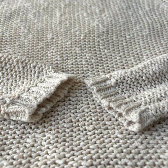 TNA Aritzia Cotton/Linen Loose Knit Sweater XS Cream Prep Coastal Fisherman - Picture 11 of 16